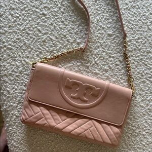 Tory Burch Blush Quilted Crossbody Bag